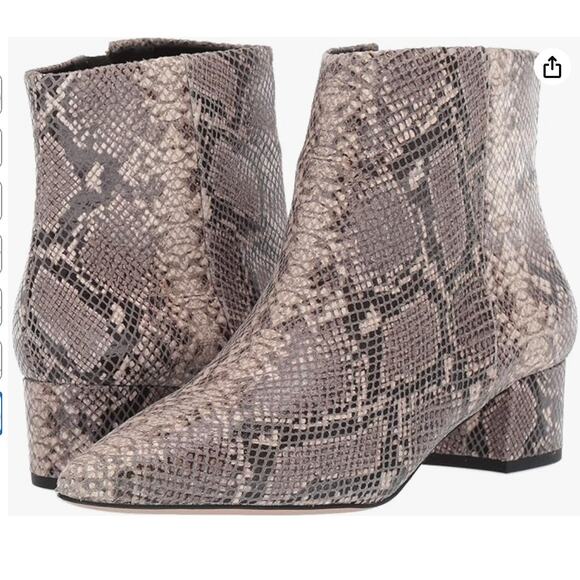 Corso Como Shoes - CORSO COMO Freen Snake Print Leather Pointed Women Booties Boots Shoes Natural 6